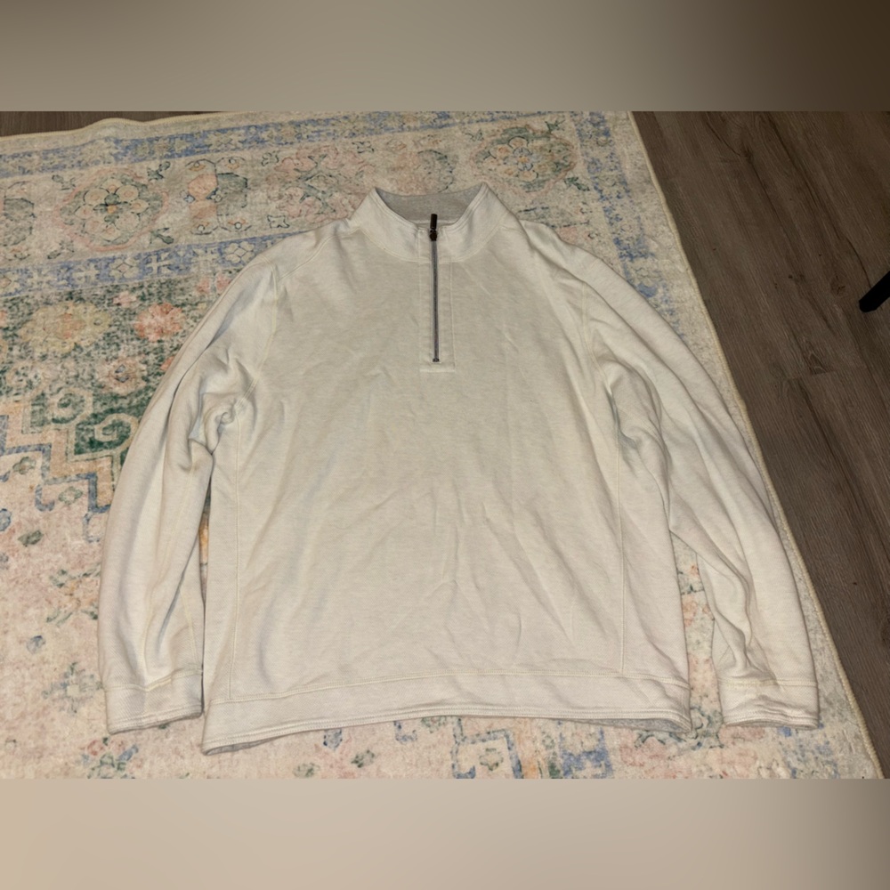 Men’s cream Tommy bahama quarter zip